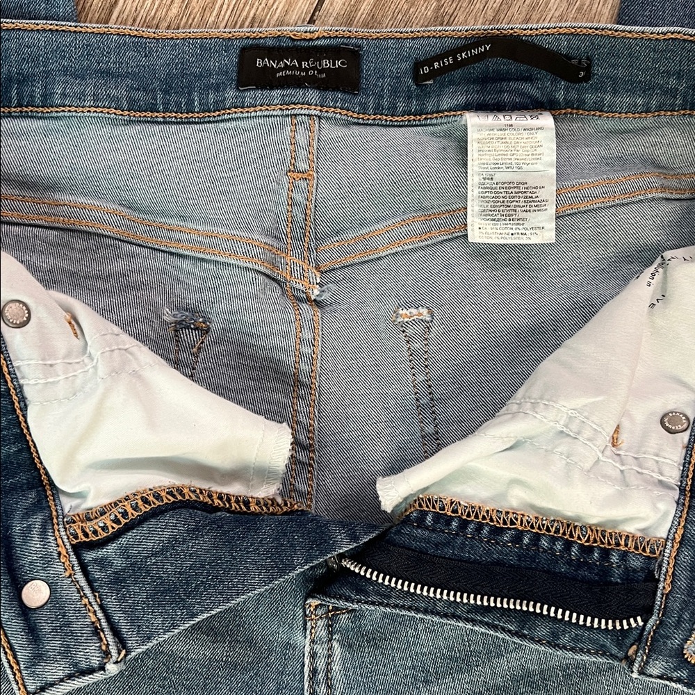 FINAL!  Banana Republic Mid-Rise Skinny Blue Denim Jeans- Sz 30 - Picture 3 of 9
